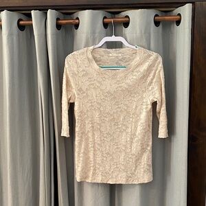 Women’s Tea n Rose Cream Lace Blouse, Size Medium